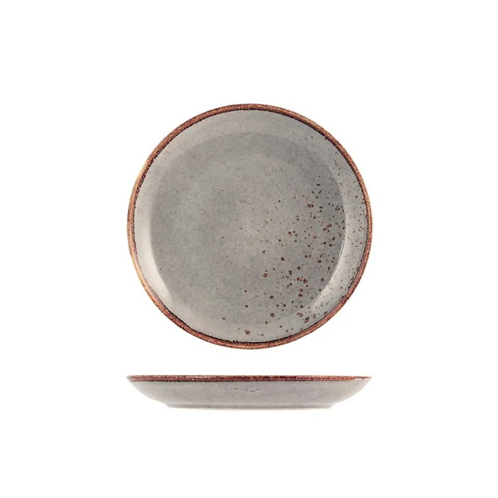 Piatto Frutta Reactive in Stoneware Ø 20,5 cm, Grigio