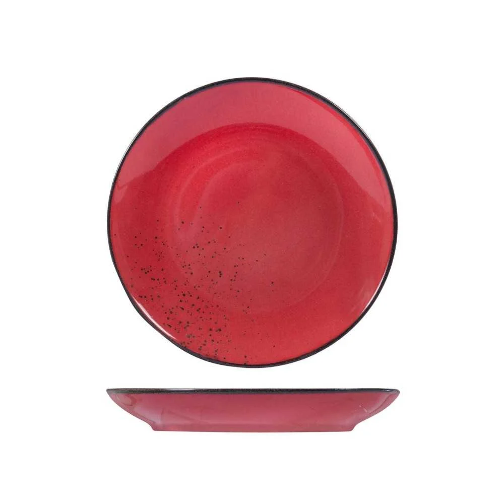 Piatto Frutta Reactive in Stoneware Ø 20,5 cm, Rosso