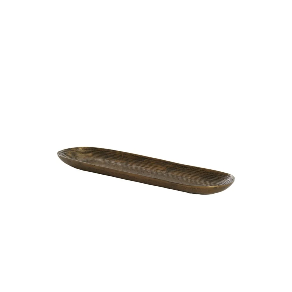 Piatto Ovale Boira Bronzo Invecchiato 60x18x4 cm