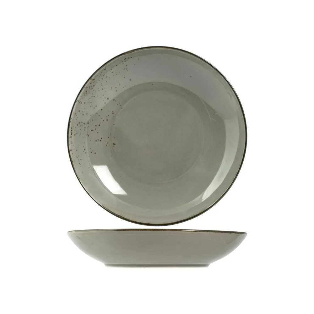 Piatto Pasta Reactive in Stoneware Ø 26 cm, Grigio