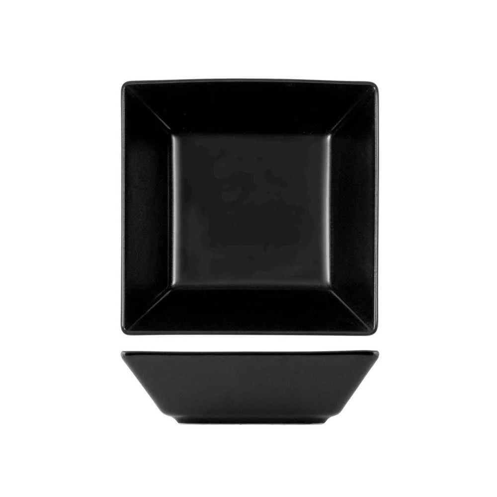 Piatto Quadrato Boston in Stoneware 17x17 cm – Nero