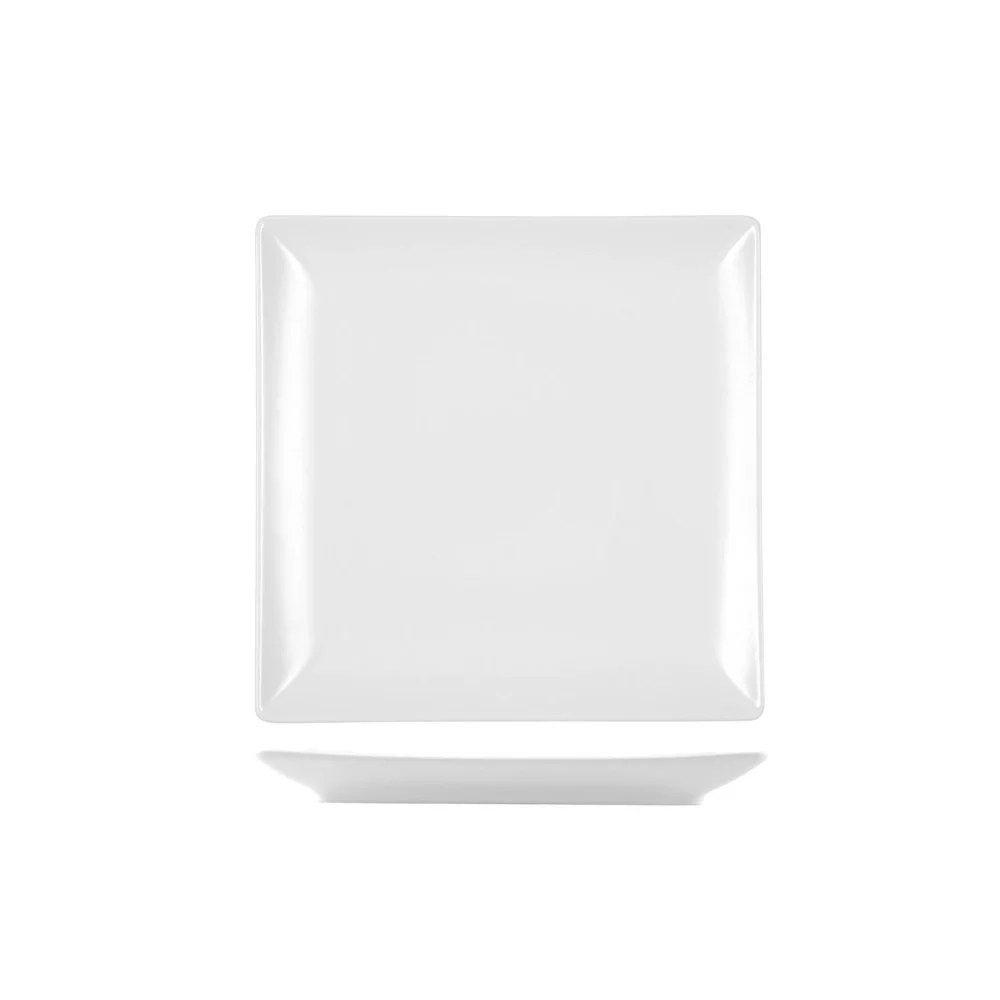 Piatto Quadrato Boston in Stoneware 18x18 cm – Bianco