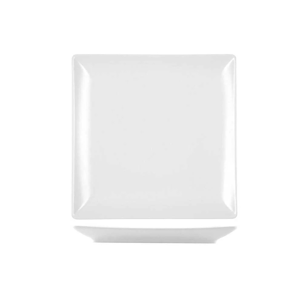 Piatto Quadrato Boston in Stoneware 24x24 cm – Bianco