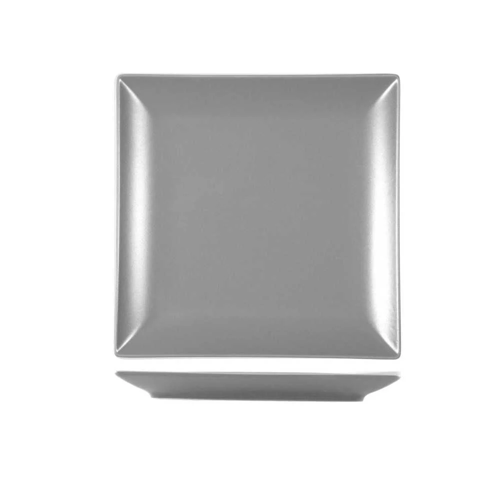 Piatto Quadrato Boston in Stoneware 24x24 cm – Grigio