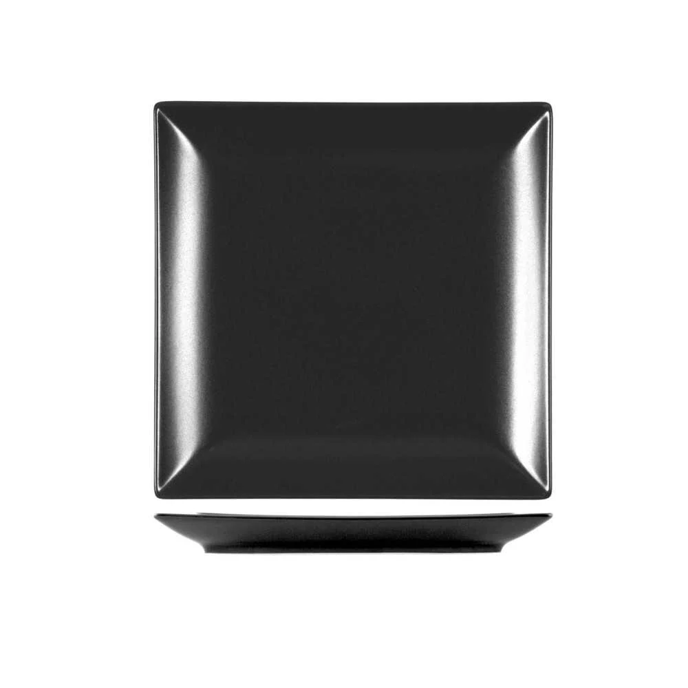 Piatto Quadrato Boston in Stoneware 24x24 cm – Nero