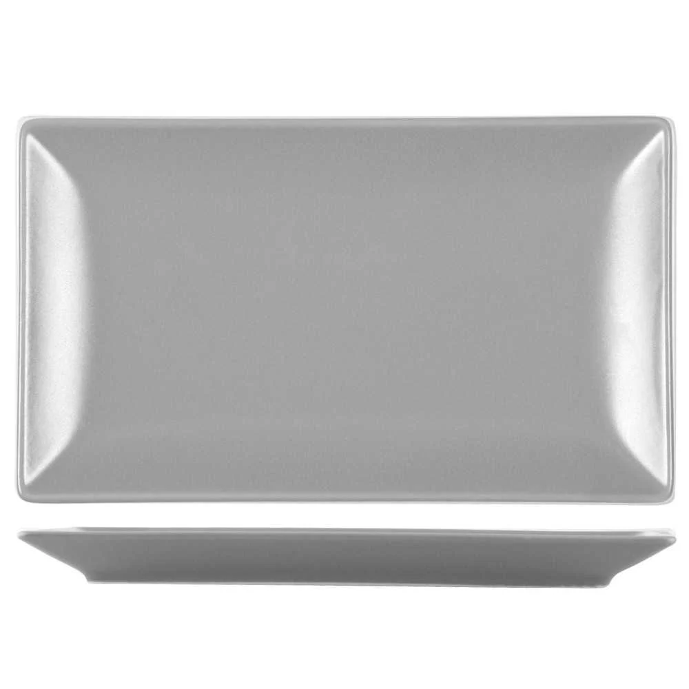 Piatto Rettangolare Boston in Stoneware 25x15 cm – Grigio