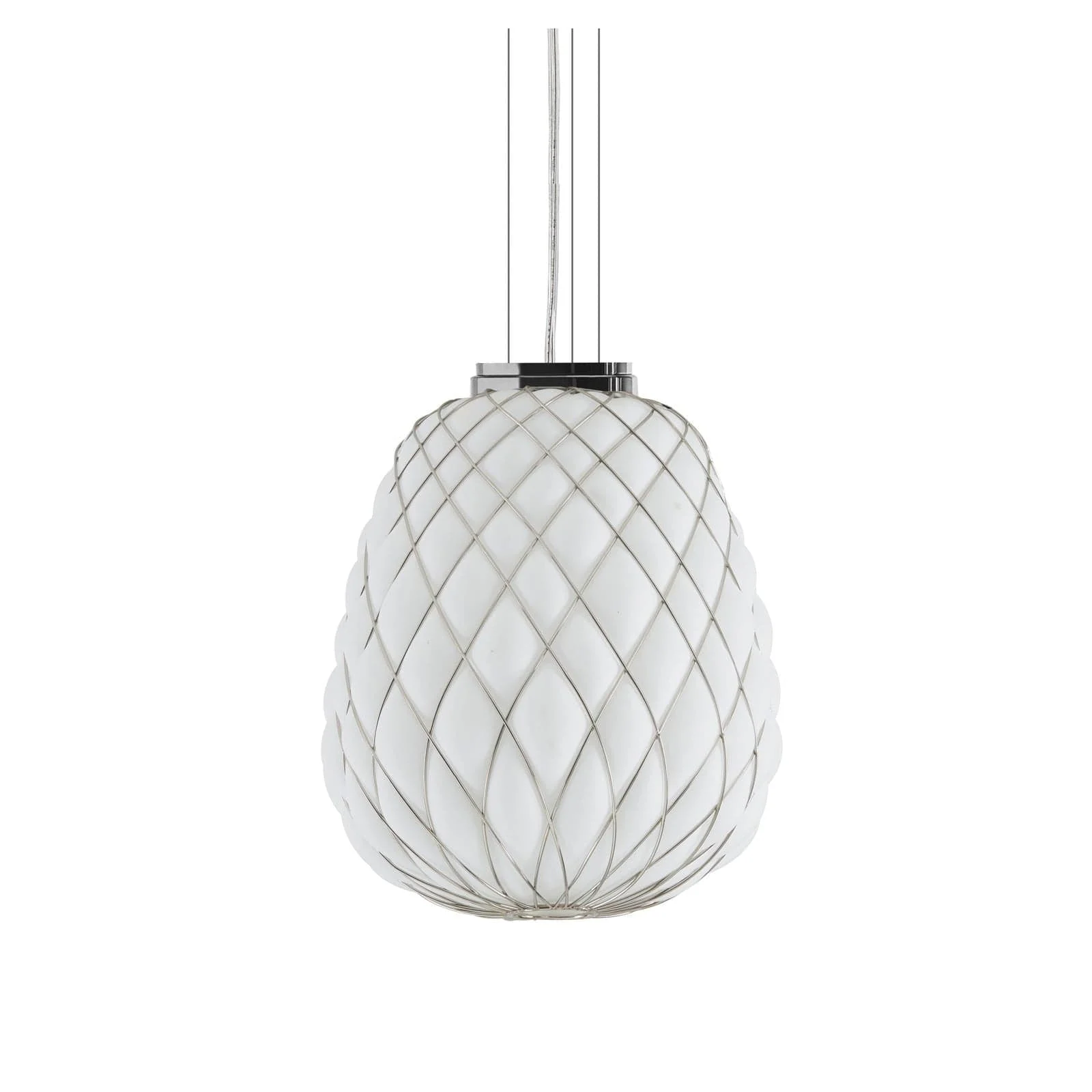 Lampada a Sospensione PINECONE Large Cromo di Paola Navone per FontanaArte
