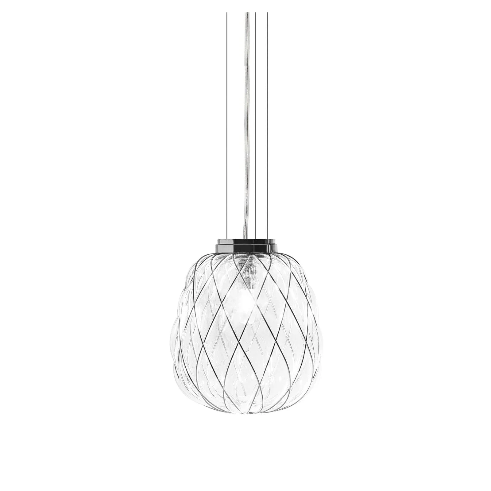 Lampada a Sospensione PINECONE Medium Cromo di Paola Navone per FontanaArte