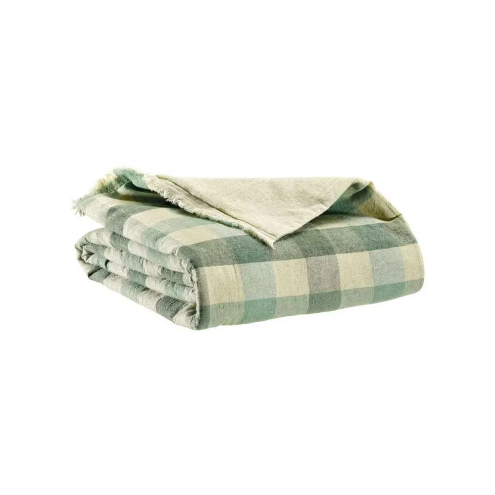 Piumino Fondoletto Verde Thym 85x200 cm – Lino e Cotone Riciclati, Stile Naturale
