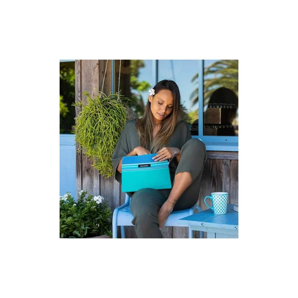 Pochette da spiaggia verde 28x21 cm – Natura chic