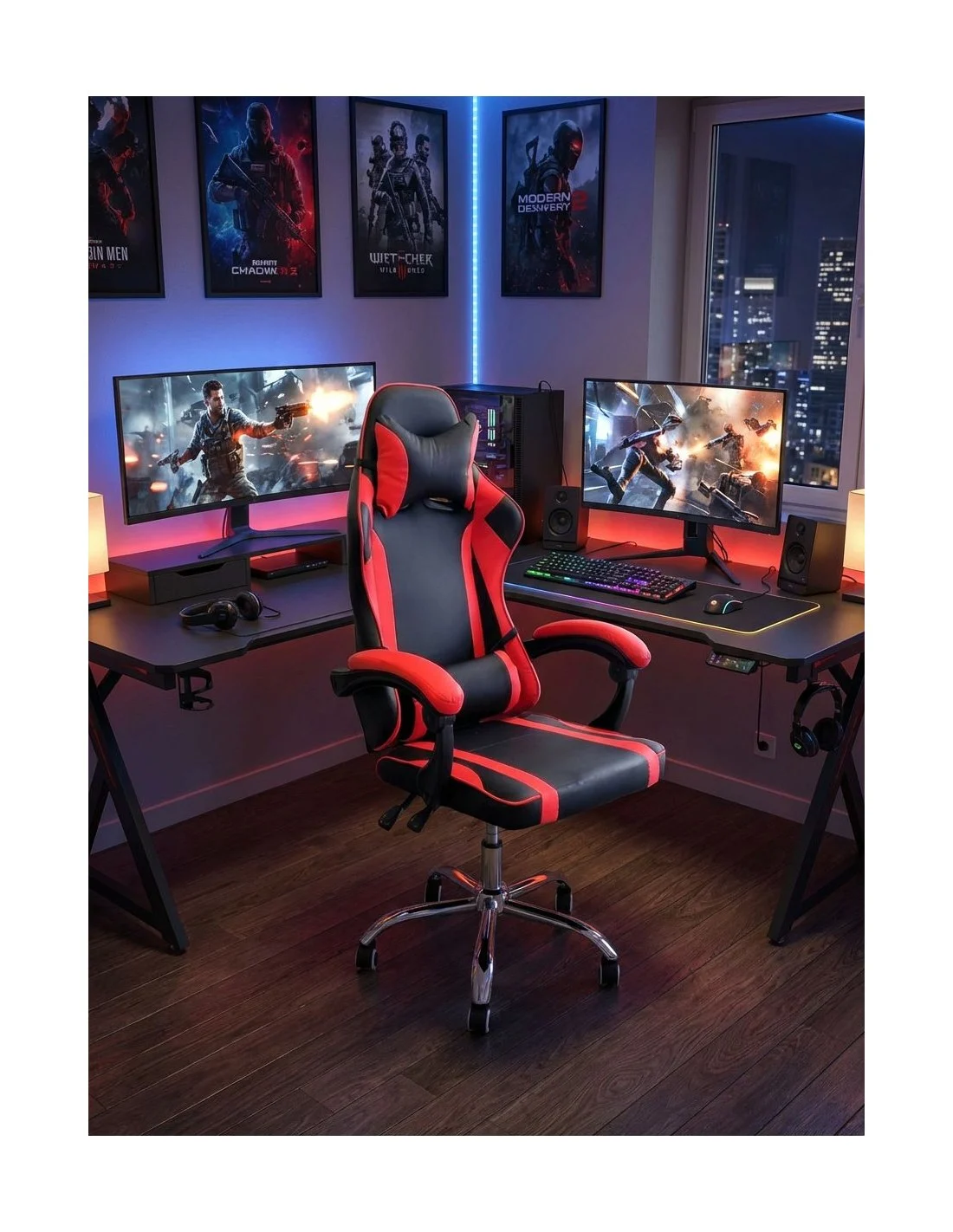 POLTRONA GAMING GIGI ROSSO/NERO