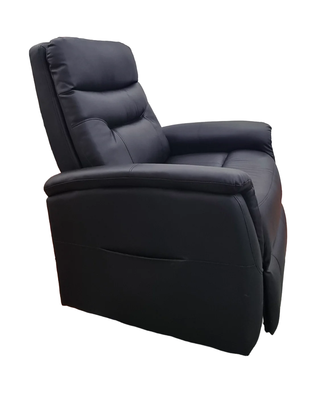 POLTRONA RECLINER MOTORIZZATA SOFT CON RIVESTIMENTO IN ECOPELLE COLORE NERO