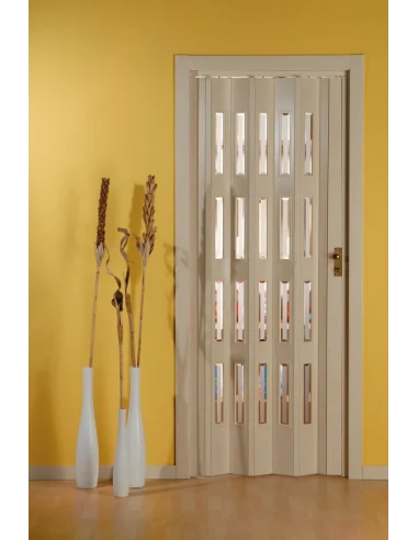 Porta a soffietto in PVC - PASTELLO e vetri NIAGARA