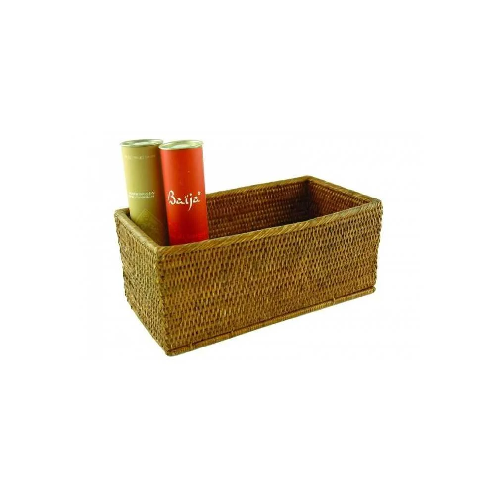 Porta CD in Rattan Scuro 31x16x13 cm