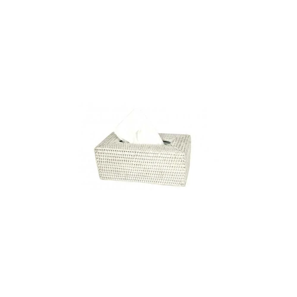 Porta Kleenex Rattan Bianco 25x14x10