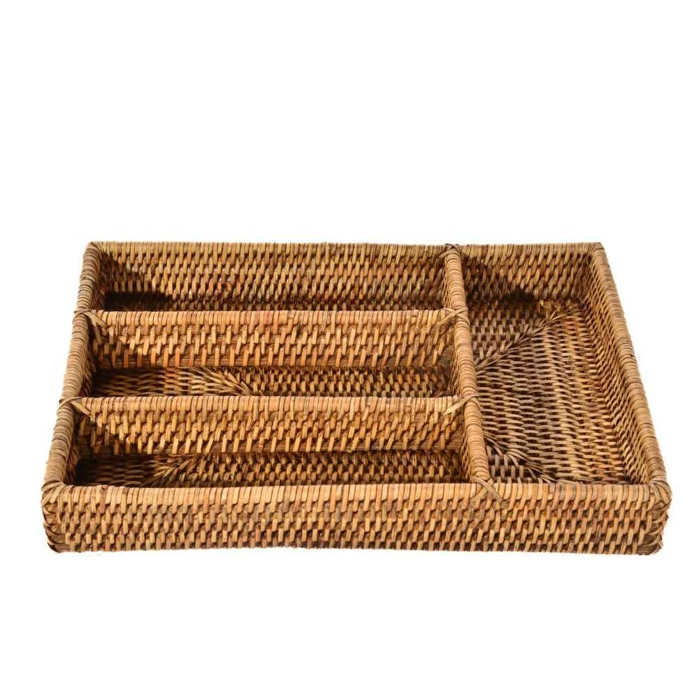 Porta posate in rattan cm 34X24XH