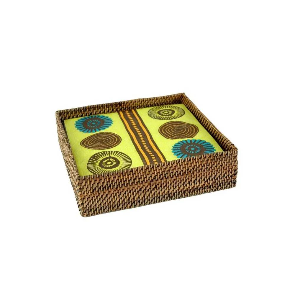 Porta Salviette in Legno di Vite 22x22x6 cm