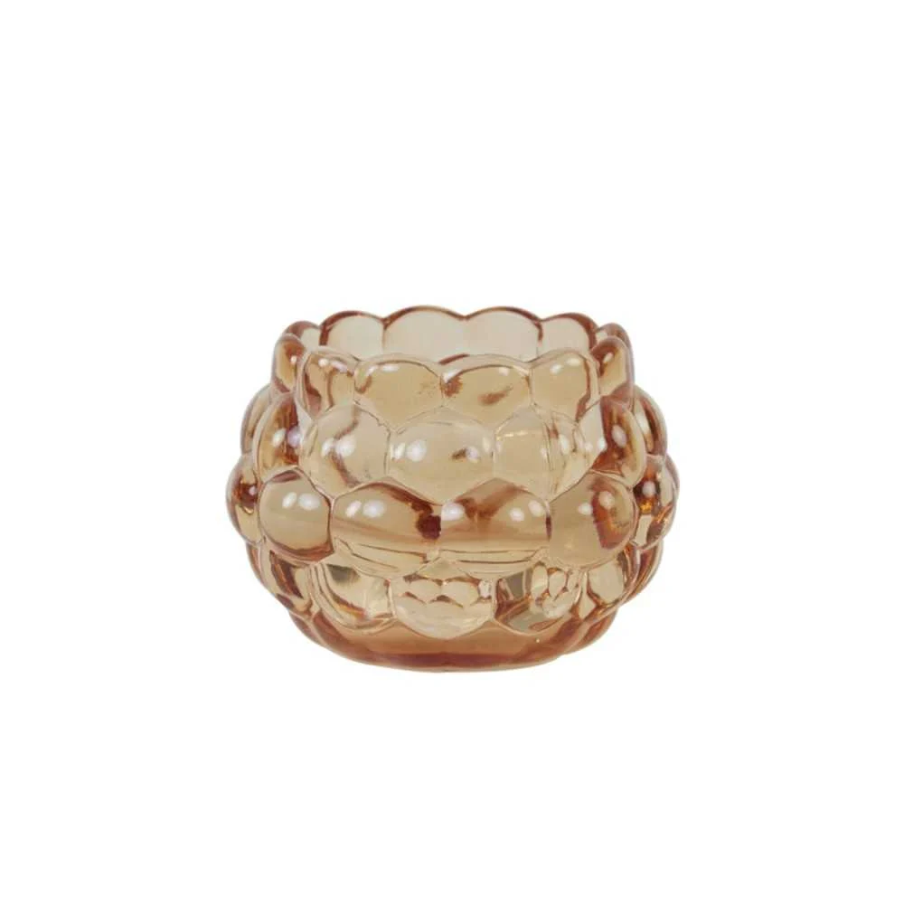 Portacandele HAVANA in Vetro Pesca Ø12,5x8,5 cm