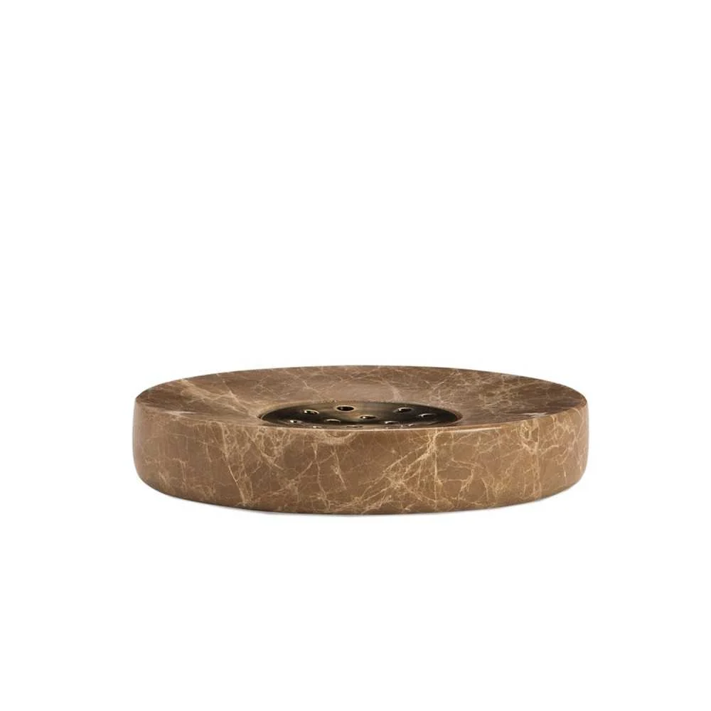 Portasapone in Marmo Marrone Ø11 cm