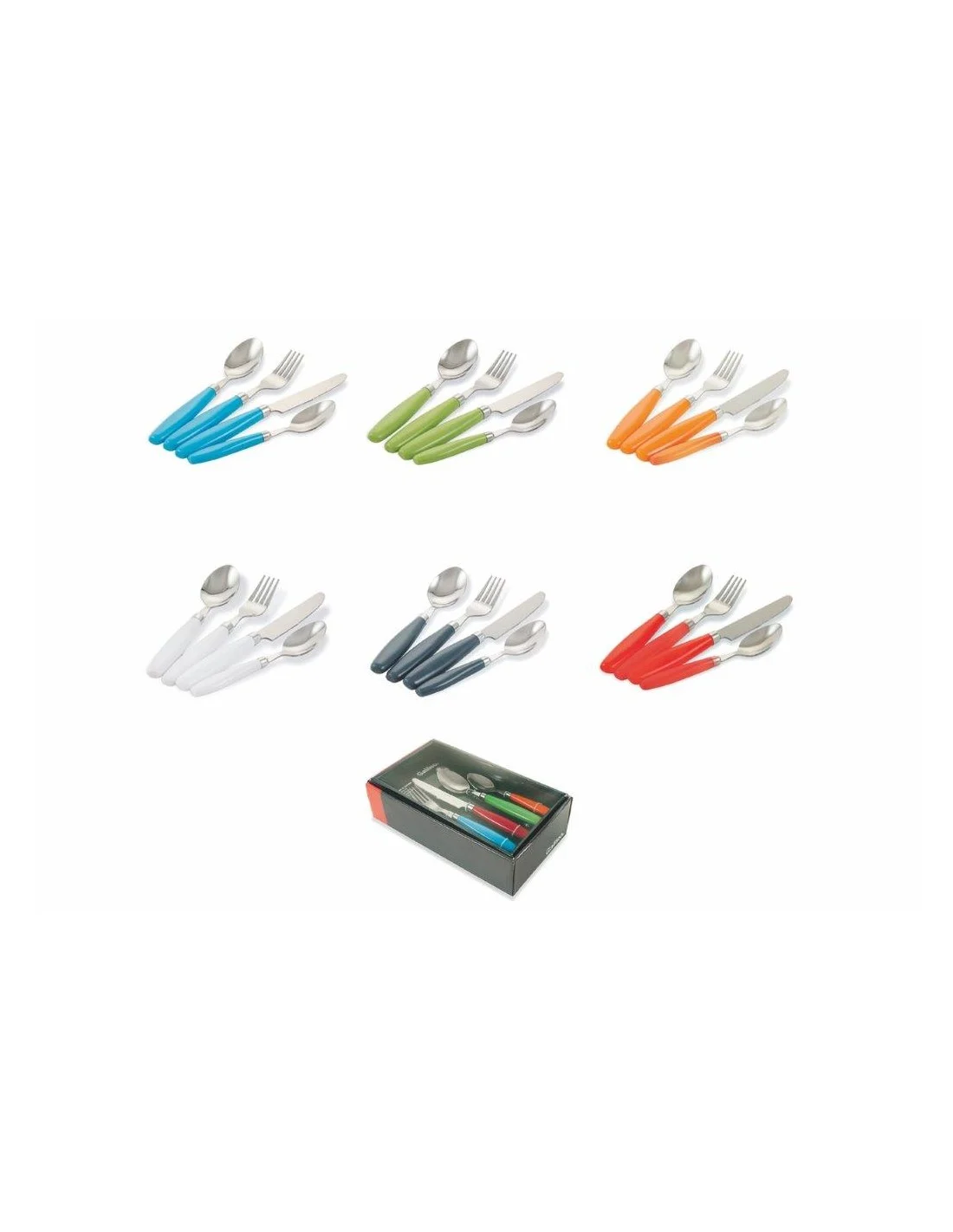 POSATE 24 PEZZI  MULTICOLORS 6 COLORI