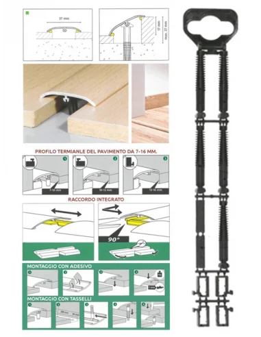 Profilo in alluminio rivestito 3-in-1