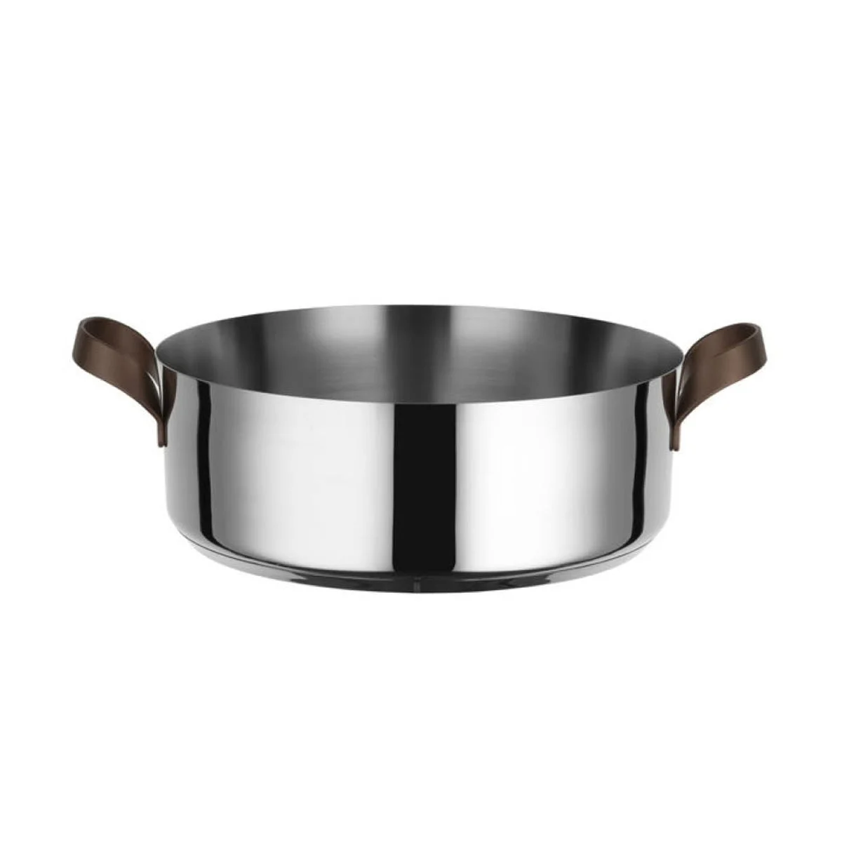 Alessi EDO Casseruola Bassa D 24 Cm a Due Manici in Acciaio Inox e PVD Marrone