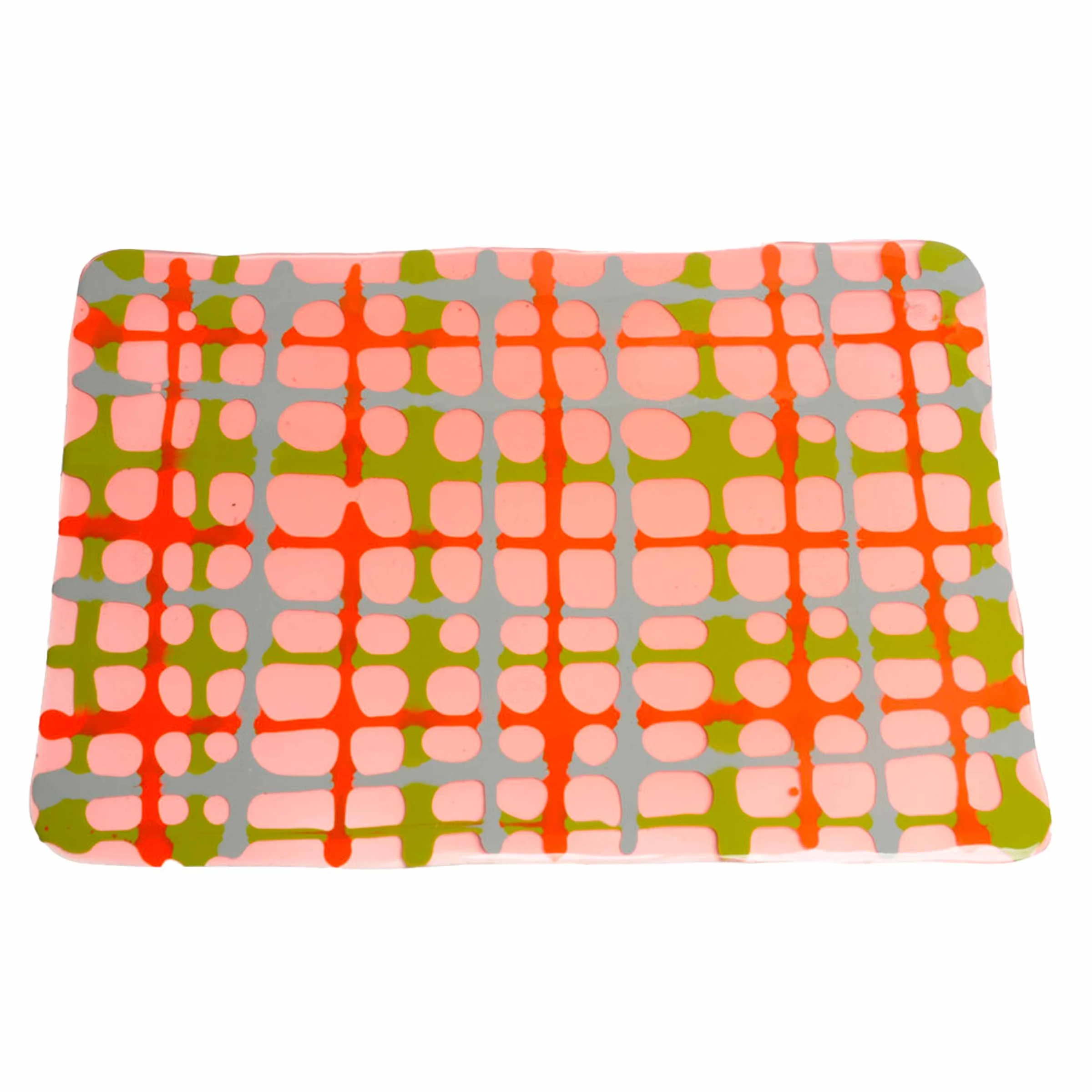 Tovaglietta in Resina TARTAN Light Ruby Green Set da 4 di Paola Navone per Corsi Design