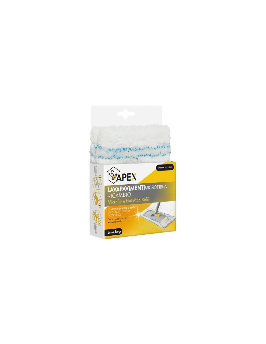 LAVAPAVIMENTI MICROFIBRA RICAMBIO FLAT MOP CM40