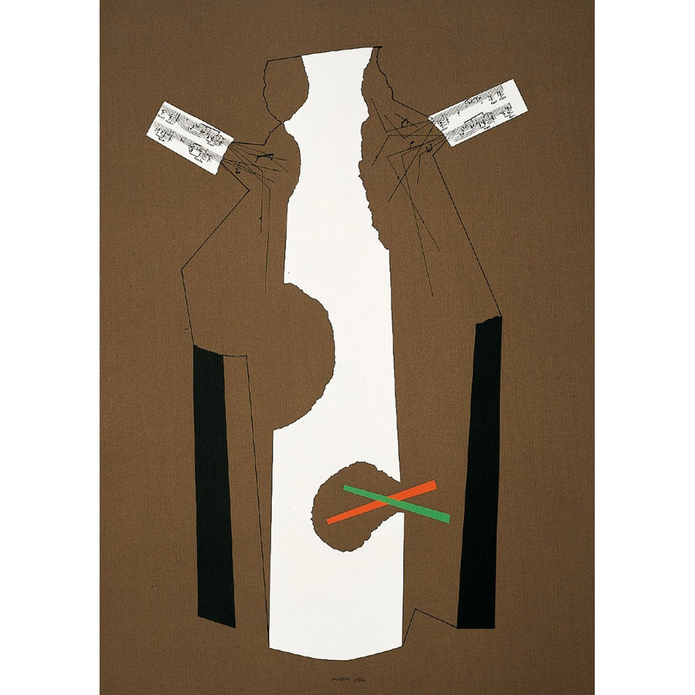 Stampa Serigrafica RICOSTRUZIONE TEORICA DI UN OGGETTO IMMAGINARIO Marrone di Bruno Munari - 70x50cm