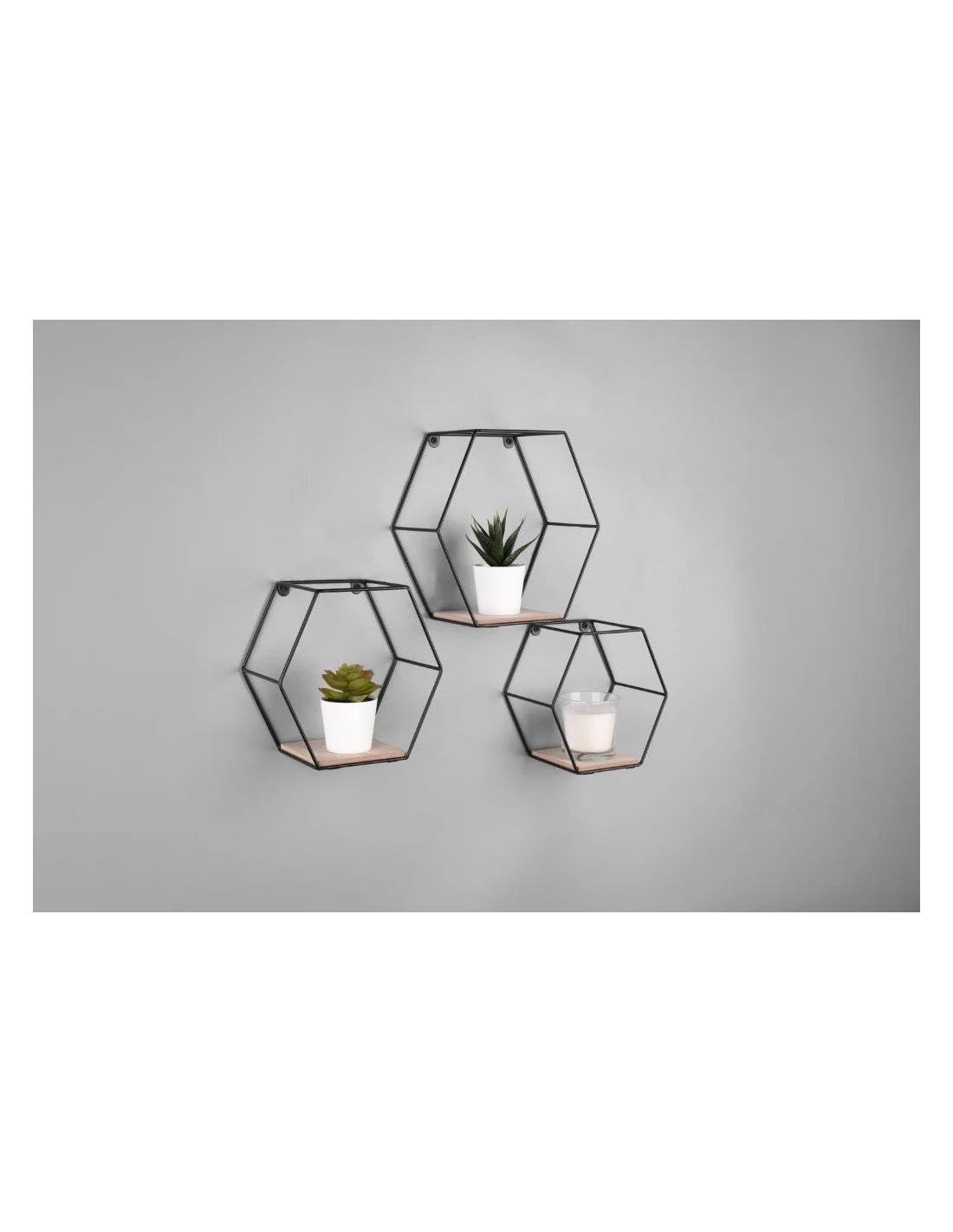 SARAH SET DI 3 MENSOLE  ESAGONALI