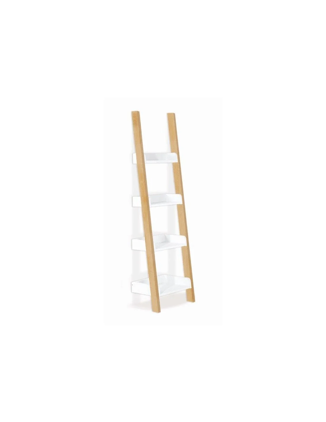 SCAFFALE A PARETE CM42X37X168 BIANCO E LEGNO