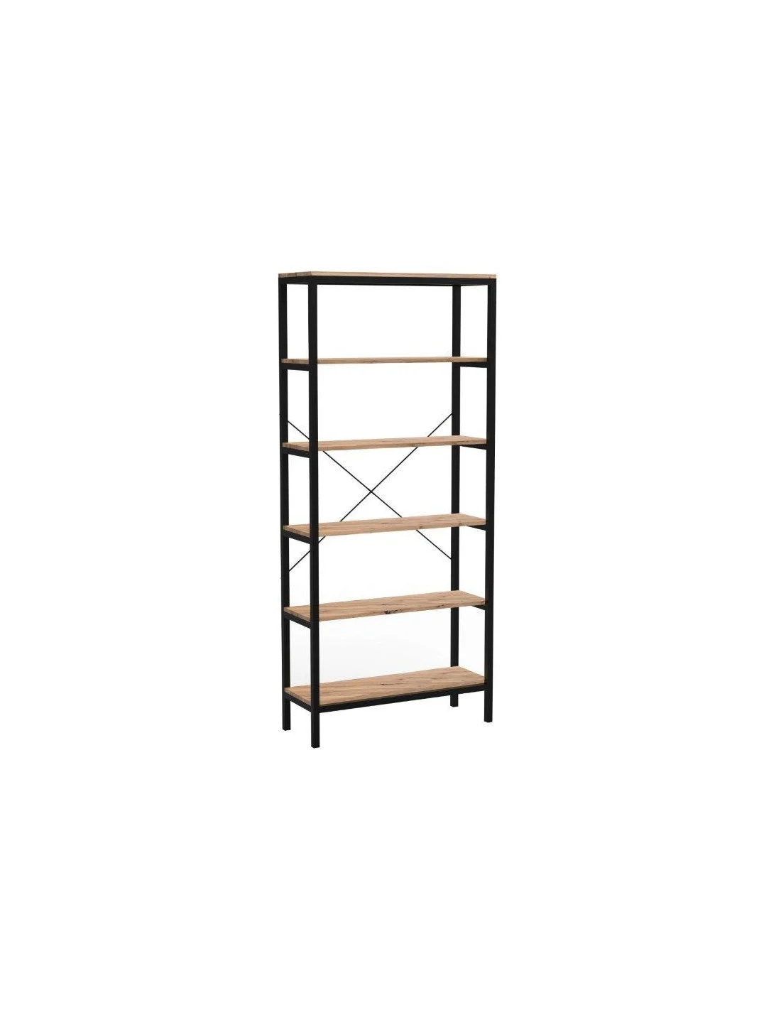 LIBRERIA "INDUSTRIAL" DIM.: 80X30x180CM. COLORE QUERCIA