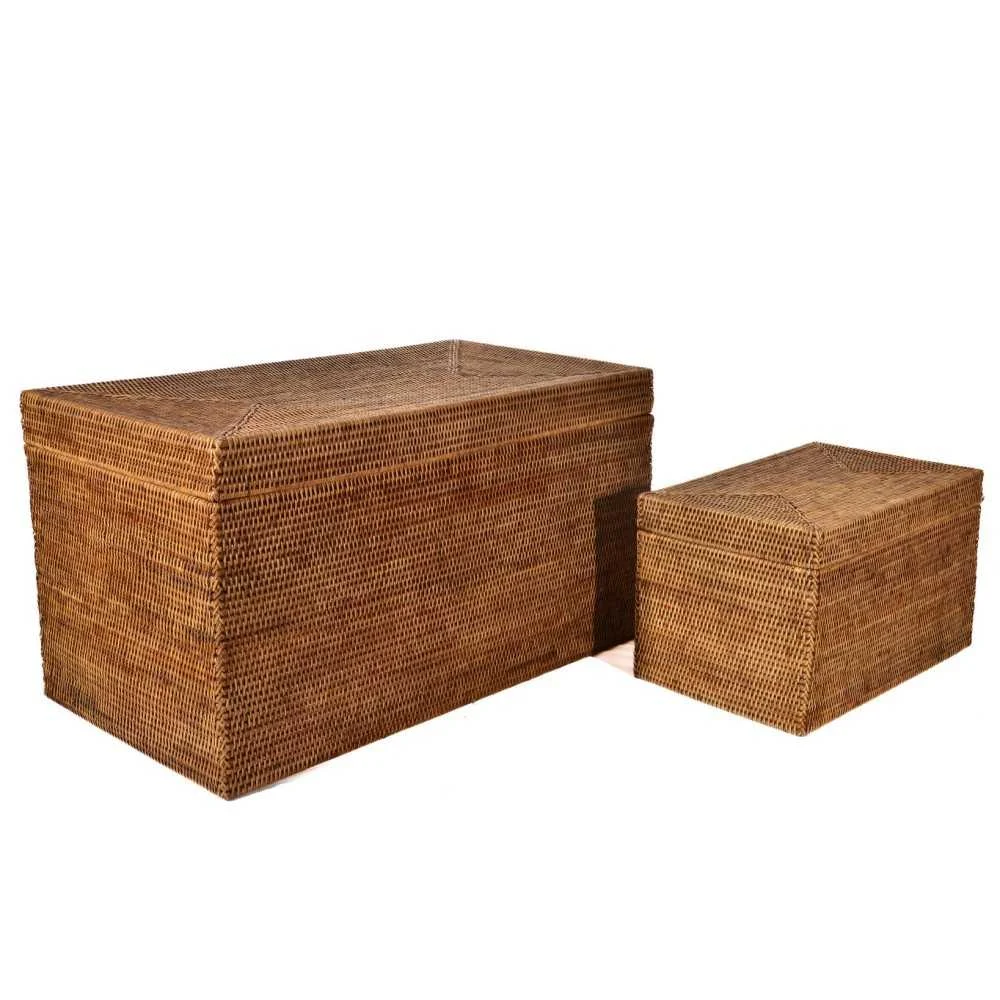 Scatola in Rattan con Coperchio Capiente 48 cm
