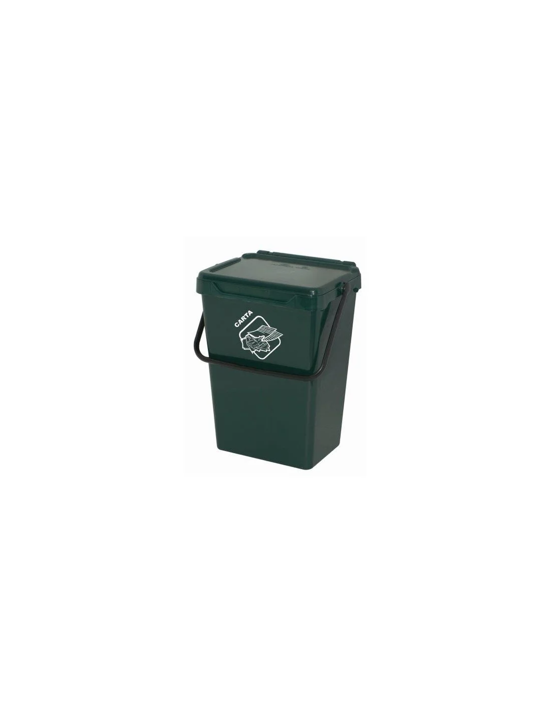 SECCHIO CON COPERCHIO VERDE LT 35