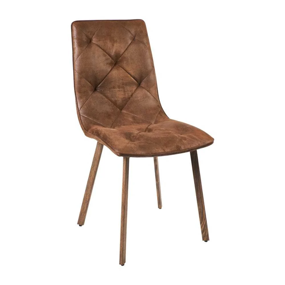 Sedia Vintage Marrone con Impunture – Stile e Comfort