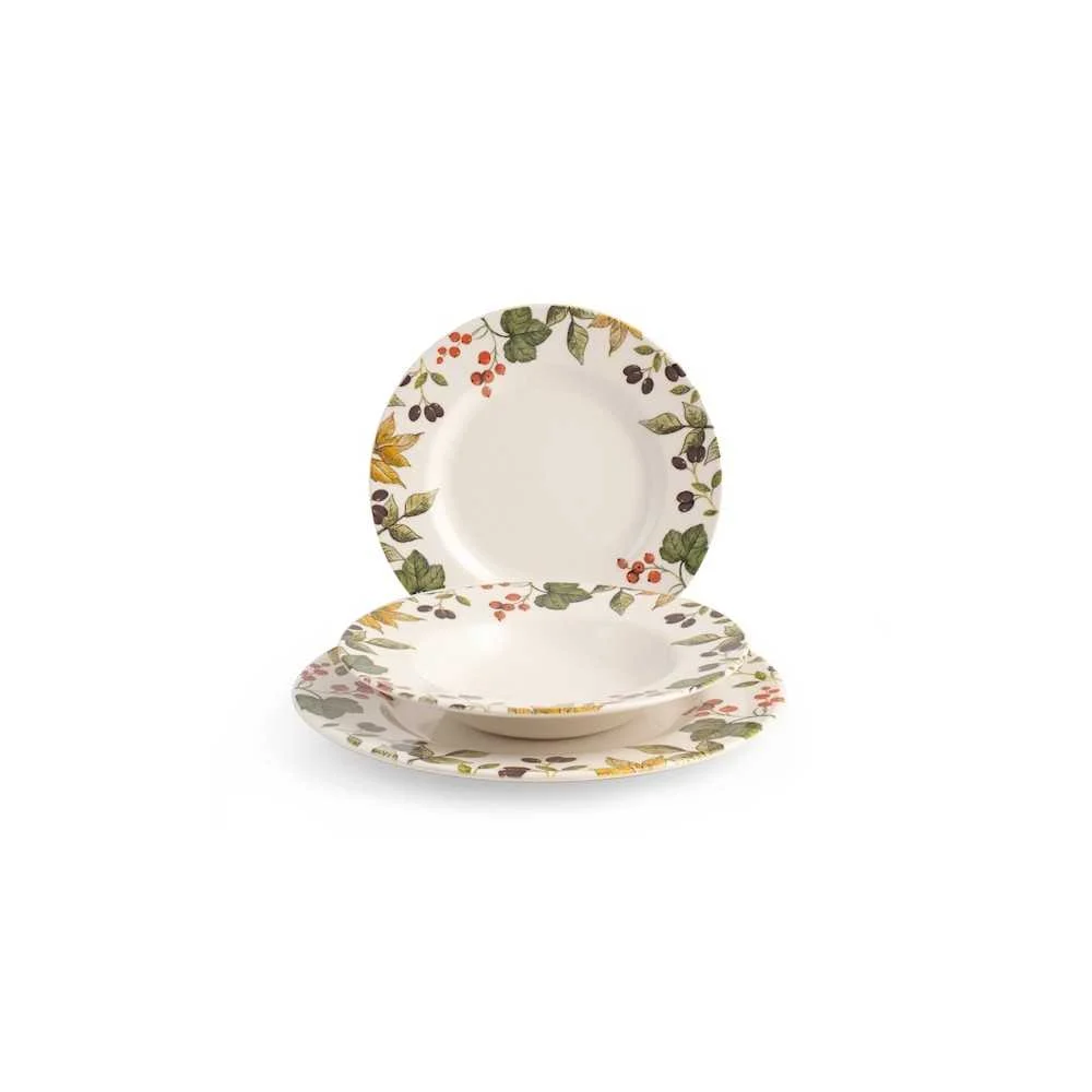 Servizio Piatti 18 Pezzi “Fruit of Forest”  Piatti 27,5 23 21,5 cm