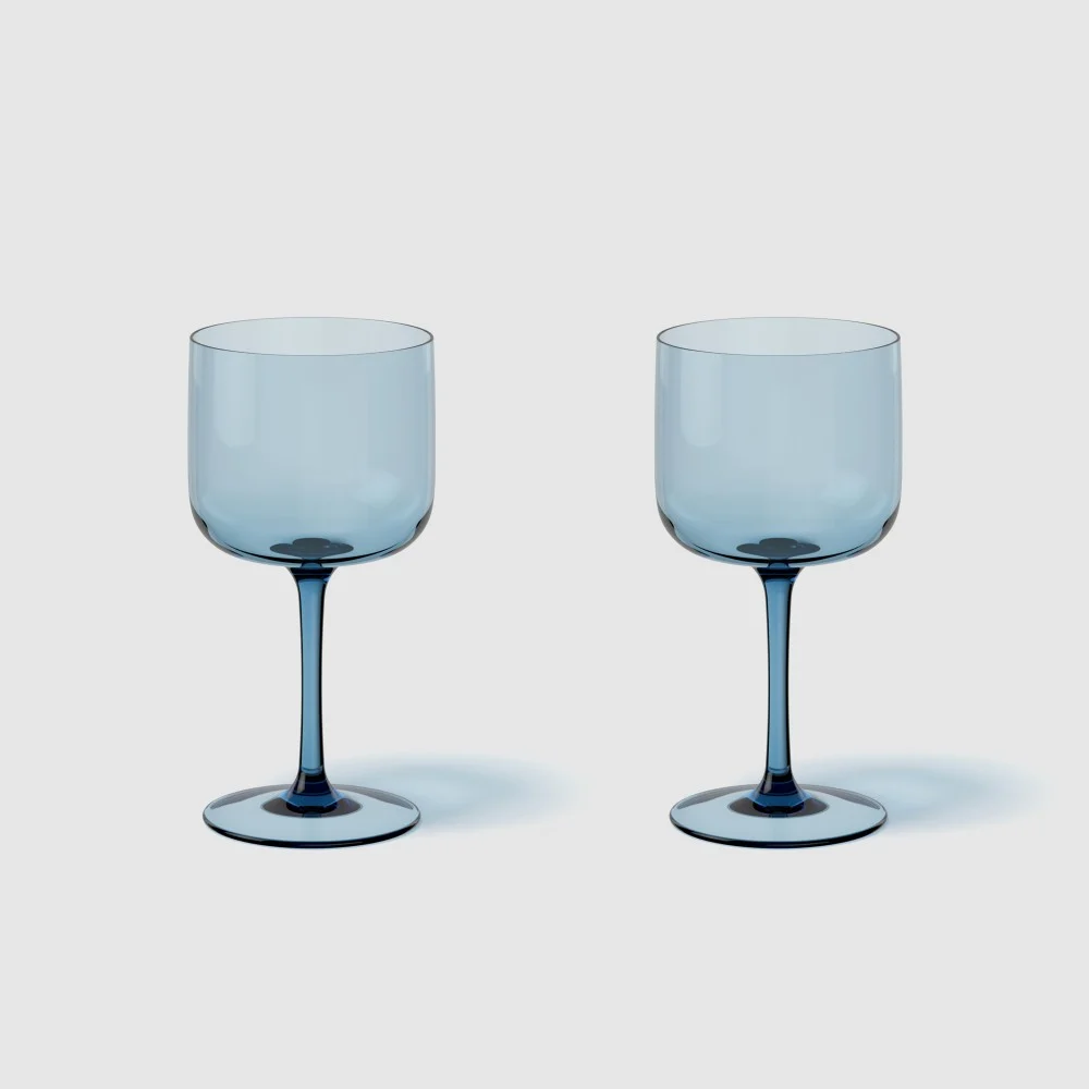 Set 2 bicchieri vino blu 200ml