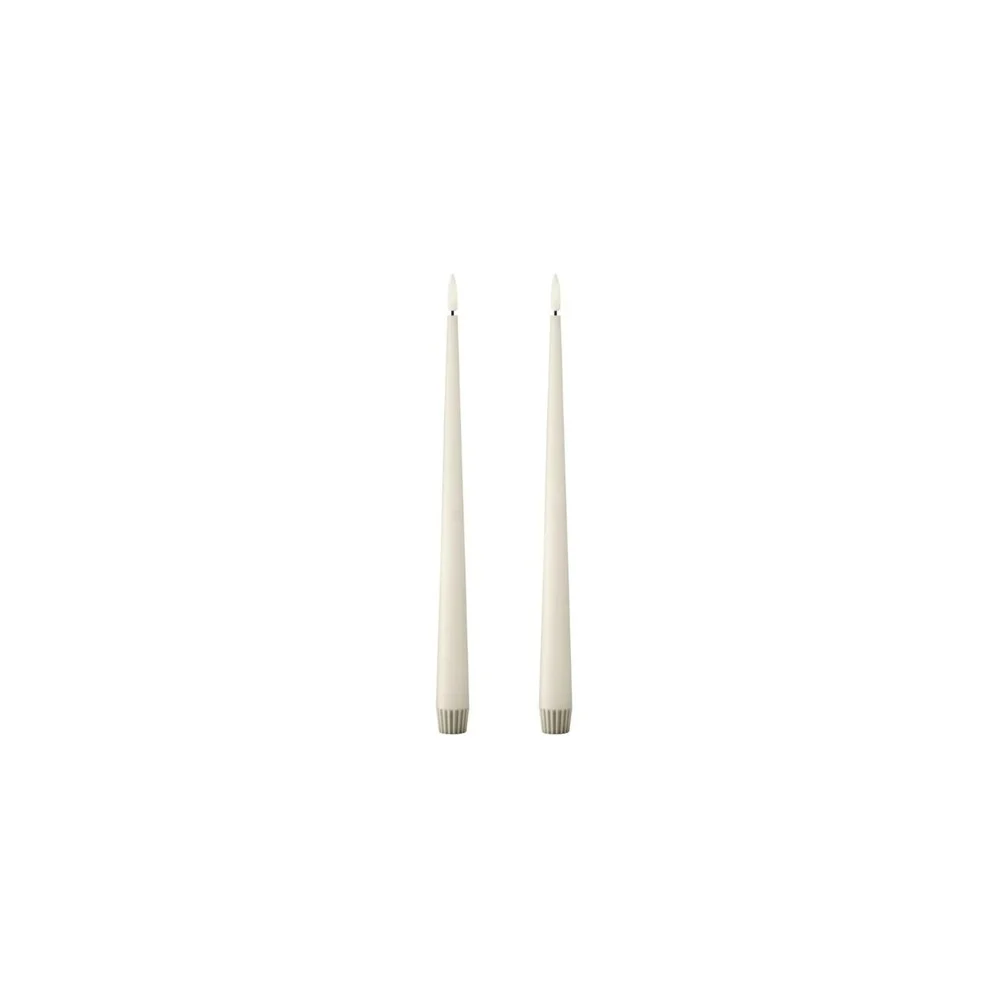 Set 2 Candele LED Affusolate Avorio 30 cm: Luce Calda e Raffinata