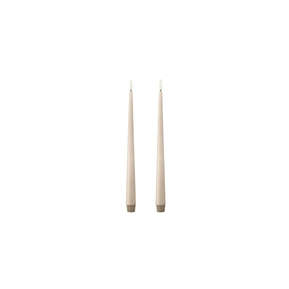 Set 2 Candele LED Affusolate Latte 30 cm: Atmosfera e Eleganza