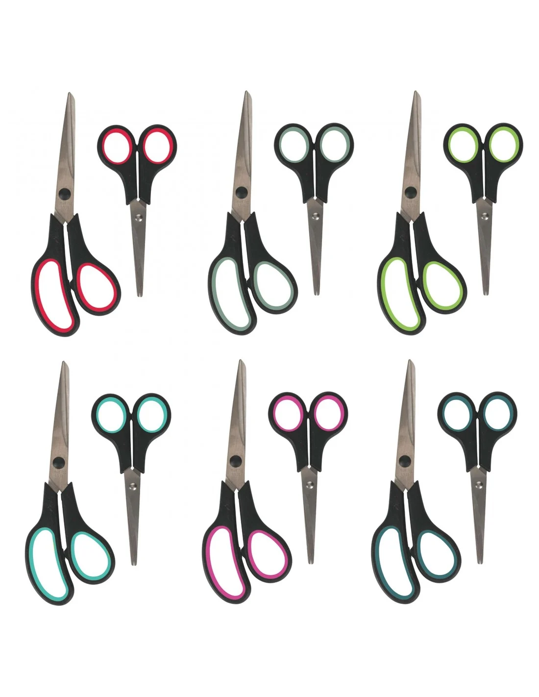 SET 2 FORBICI  6 COLORI ASSORTITI