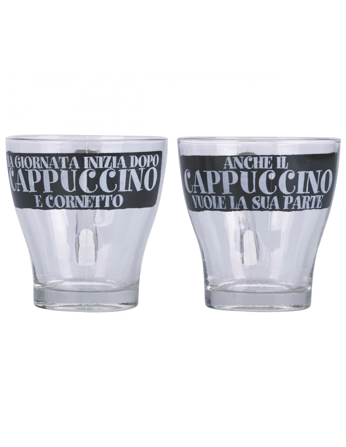 SET 2 MUGS BUON CAPPUCCINO VETRO