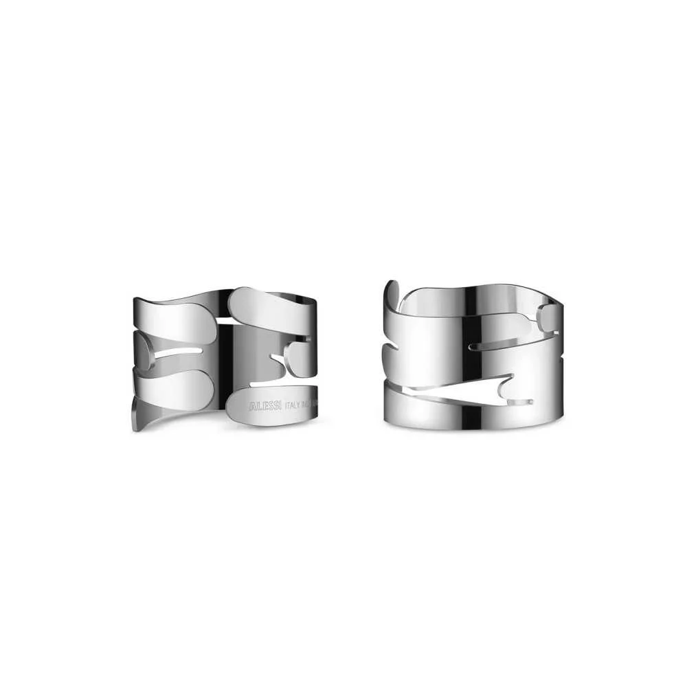 Set 2 portatovagliolo inox "Barkring" Alessi