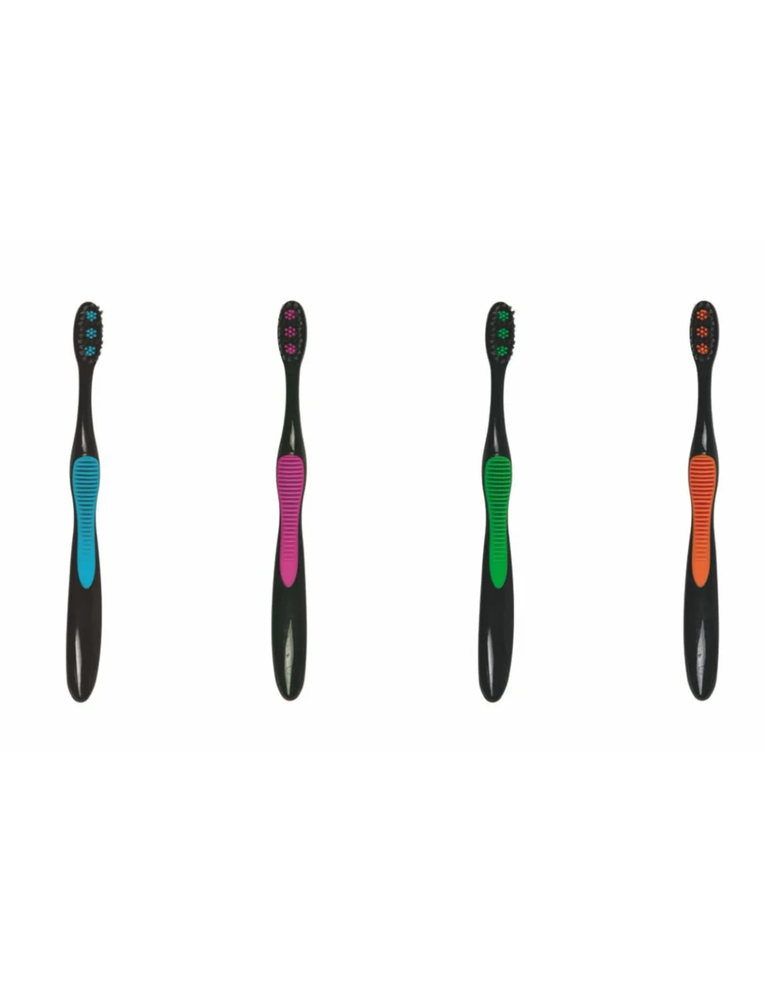 SET 2 SPAZZOLINI SETOLE GRIGIE SOFT CON INSERTI IN GOMMA