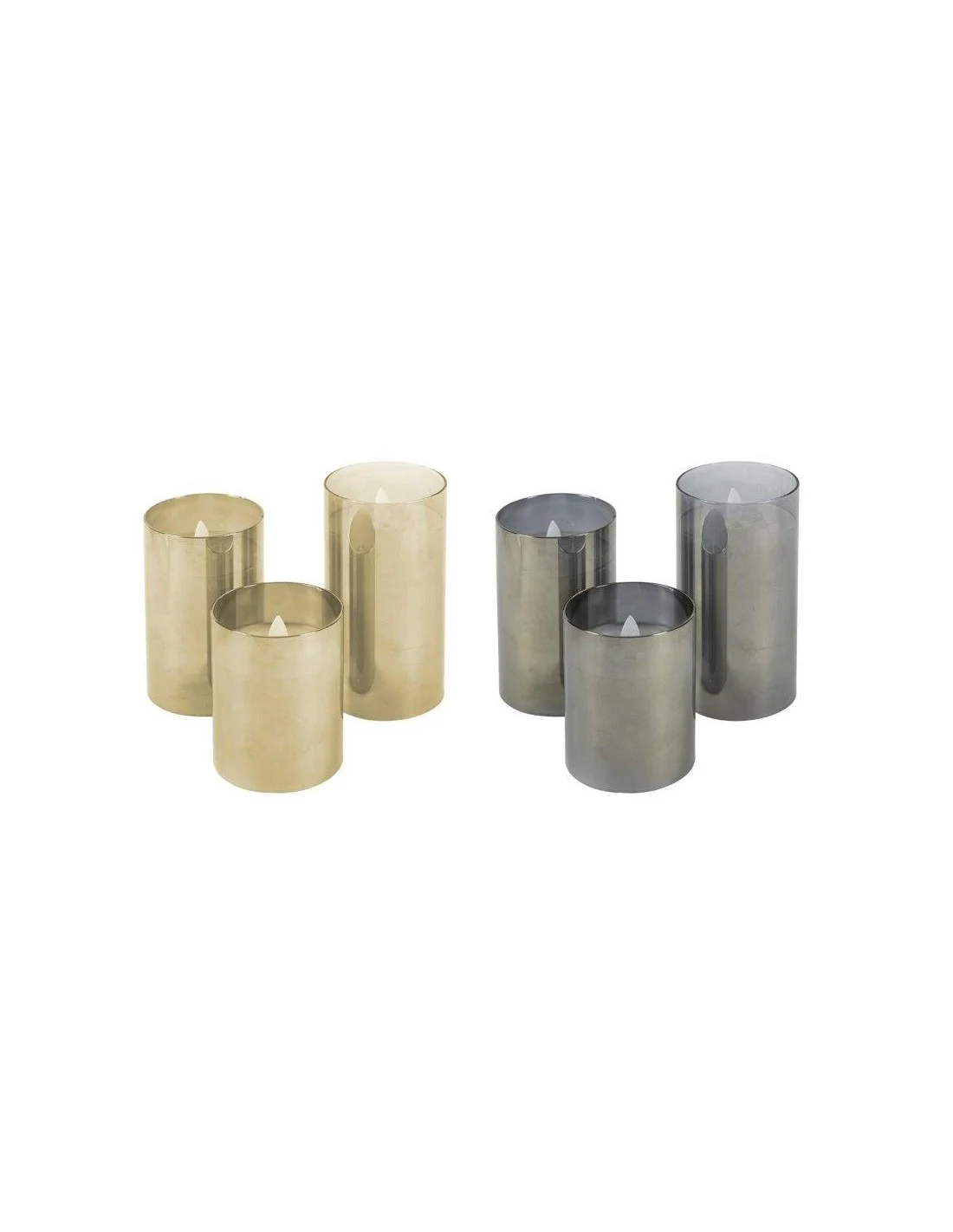 SET 3 CANDELE LED VASO VETRO 2ASS