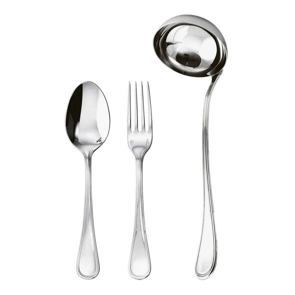 Set 3 Posate da Servizio "Contour" in Acciaio Argentato  Sambonet