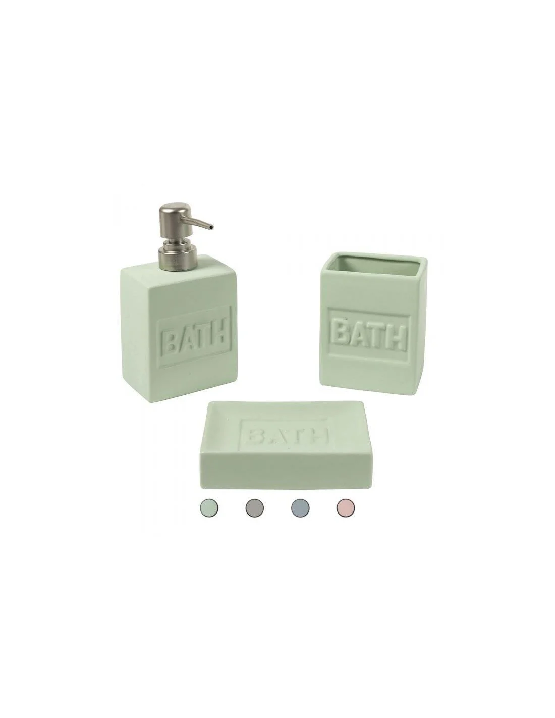 SET 3 PZ BAGNO COLORI PASTELLO 4 COLORI ASSORTITI