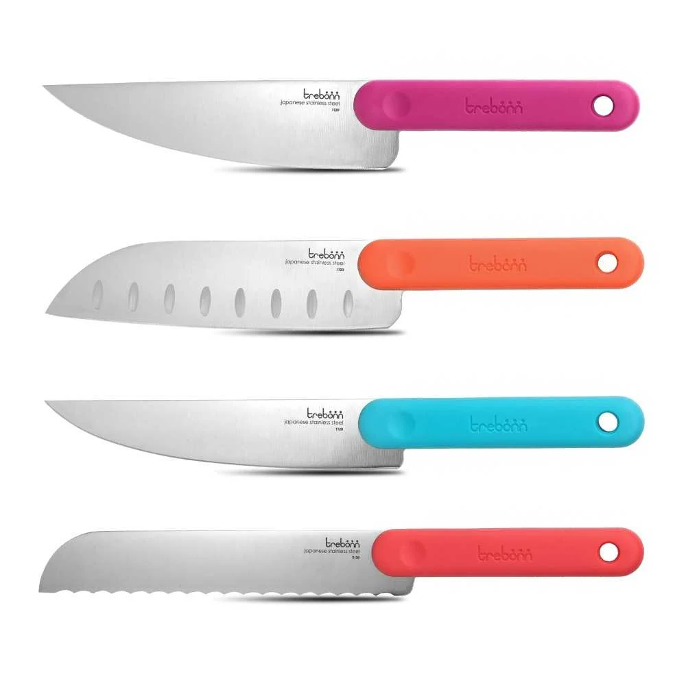 Set 4 Coltelli da Cucina Acciaio Inox Giapponese Knife Set
