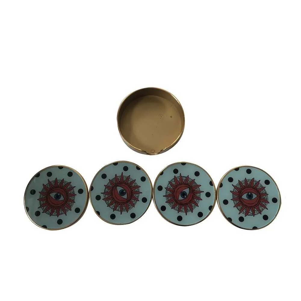 Set 4 Sottobicchieri 'Sole Occhio' Ø11x3 cm
