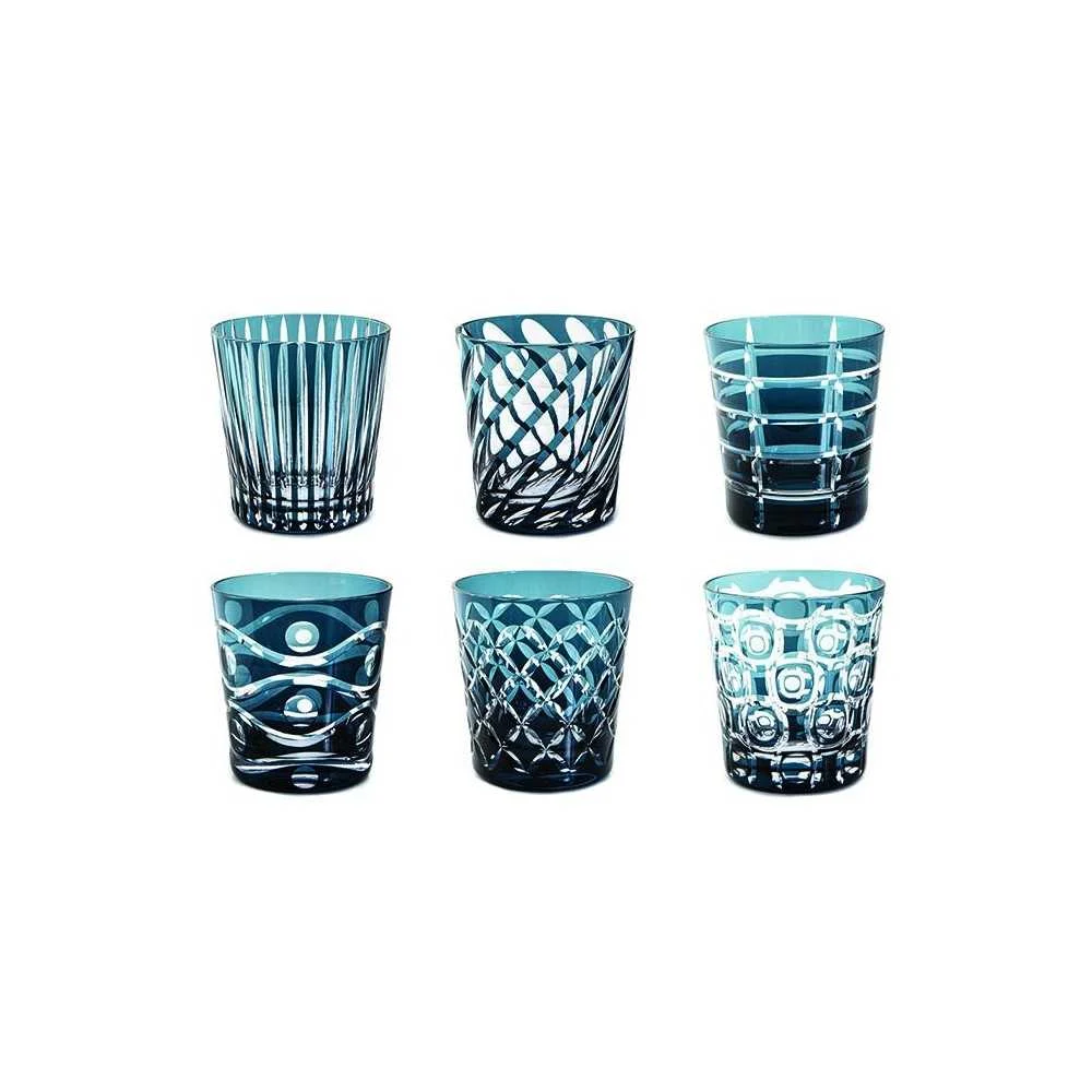 Set 6 Bicchieri Cristallo Ink Blue 300 ml Livellara