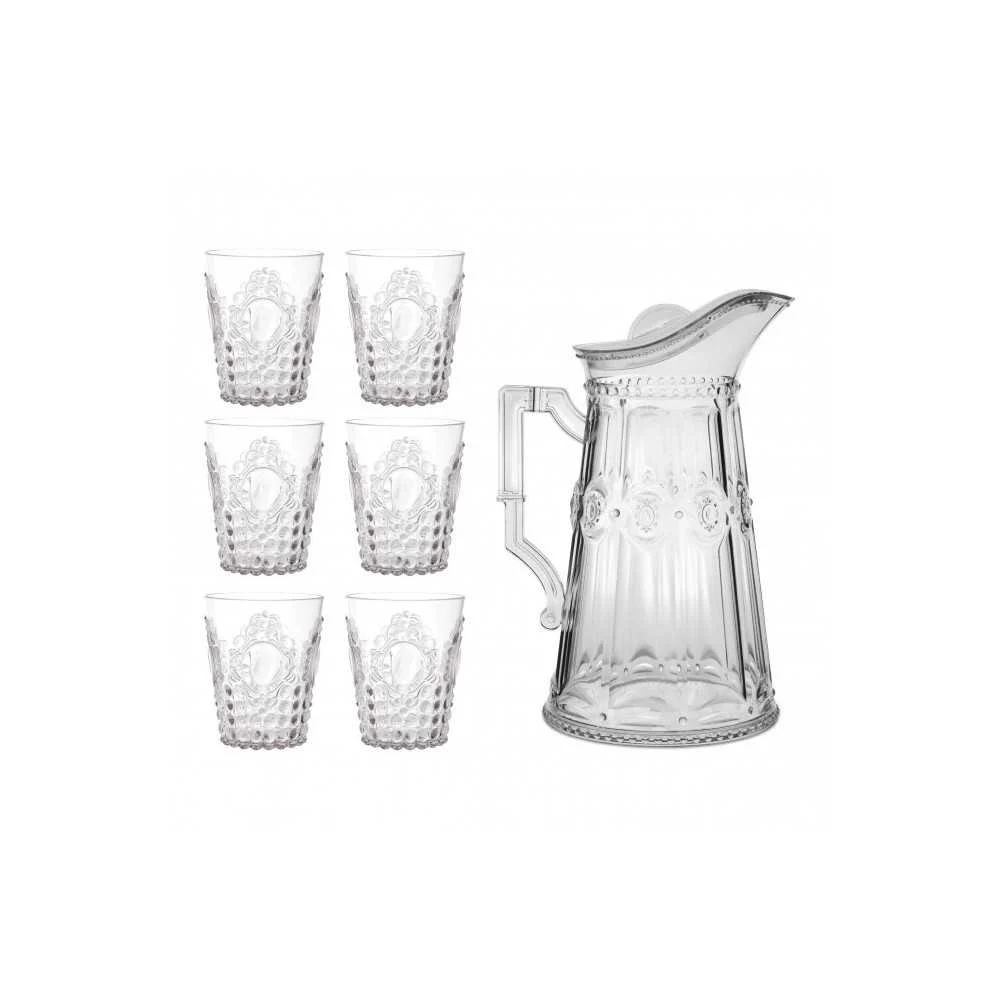 Set 6 Bicchieri da Acqua e Brocca Trasparente Baroque & Rock di Baci Milano